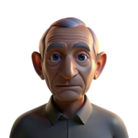 magnificent rustic Portrait of an elderly man with deep wrinkles and a wise gaze, illuminated by a single spotlight from above, in a chiaroscuro style detailed png