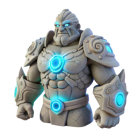 extraordinary abstract A stoic, stone golem with intricate carvings and glowing runes, lit by an ethereal moonlight, in the style of a classical sculpture professional png
