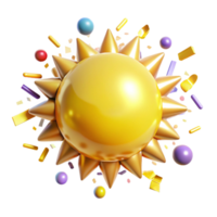 impressive classic Yellow Sun Shining with Rays Transparent Background high resolution png