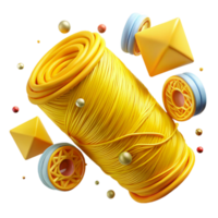 serene vintage Yellow Thread High Angle Transparent Background png
