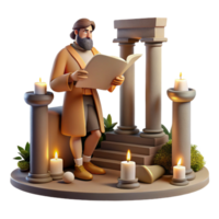 wonderful classic A wise, centaur scholar reading a scroll, surrounded by ancient ruins, lit by the soft glow of a setting sun, in the style of a Renaissance painting genuine png