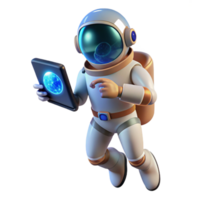 beautiful rustic A lone astronaut floating in space, holding a transparent tablet displaying complex data, lit by the distant glow of a nebula, science fiction illustration style high resolution png