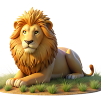 dramatic minimalist A regal lion pride resting in the savanna, bathed in the golden light of late afternoon, in a classic, naturalistic style high resolution png