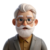 wonderful vintage Portrait of an elderly man with a thick white beard, wearing a tweed jacket and spectacles, lit by warm, natural light, in a vintage portrait style original png