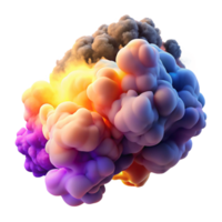 elegant artistic A cloud of colorful smoke, swirling and billowing in organic patterns, illuminated by a dramatic, side-lighting effect original png