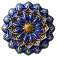 magnificent artistic A complex, fractal pattern, rendered in shades of deep blue and gold, with a hypnotic, intricate design professional png