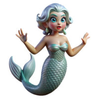 magnificent artistic A beautiful siren with shimmering scales and hypnotic eyes, luring sailors to their doom with an enchanting melody, rendered in a surrealist style 4K png