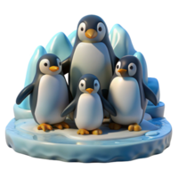 dramatic artistic A group of penguins huddled together on an icy shore, Antarctic setting, cold lighting, realistic style genuine png