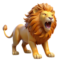 magnificent traditional A roaring lion with a flowing mane, savanna setting, golden hour lighting, majestic style original png