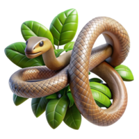 wonderful abstract A slithering snake coiled around a branch, jungle setting, dappled lighting, detailed textures detailed png