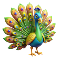 elegant contemporary A colorful peacock displaying its feathers, vibrant colors, intricate details, ornamental style authentic png