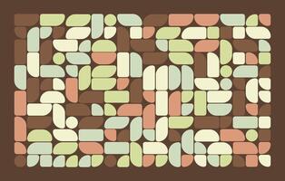 A square pattern with many different shapes vector