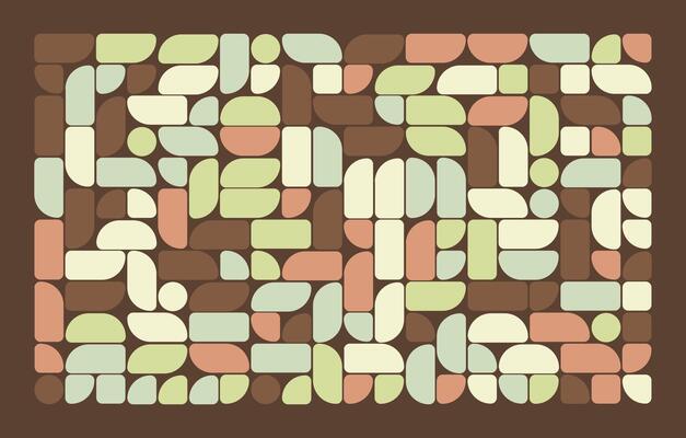 A square pattern with many different shapes