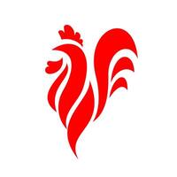 A red rooster logo design vector