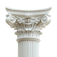 Greek Column Classical Architecture on transparent background. png