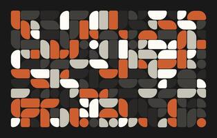 An abstract pattern of orange, black and white squares vector