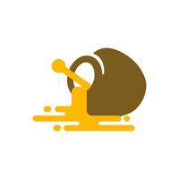 Honey dripping from a jar logo design vector