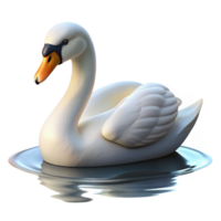 beautiful classic A graceful swan gliding across a calm lake, serene atmosphere, soft lighting, elegant style high resolution png