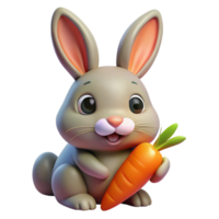 elegant creative A curious rabbit nibbling on a carrot, close-up, soft lighting, cute style original png