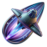 dramatic classic A futuristic spacecraft, with sleek lines and glowing engine trails, warps through hyperspace. Psychedelic, swirling lighting. Space opera style detailed png