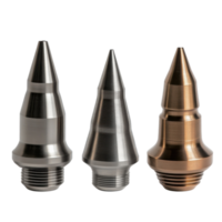 Industrial Metallic Nozzles Close up on transparent background. png