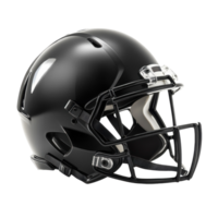 Black Football Helmet Side View on transparent background. png
