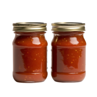 Culinary Creation Jars of Tomato Sauce on transparent background. png