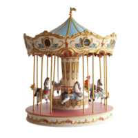 Retro Carousel Festive Whimsy on transparent background. png