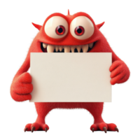 Cute Cartoon Monster Character on transparent background. png
