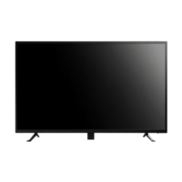 Modern Flat Screen TV Display on transparent Background. png