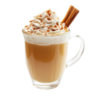Pumpkin Spice Latte Coffee Drink on transparent Background. png