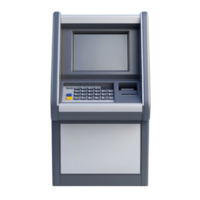 Modern ATM Machine Front View on transparent Background. png