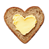 Rustic Heart Shaped Butter Spread on transparent Background. png