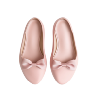 Classic Pink Ballet Flats on transparent Background. png