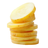 Potato Slices Texture Display on transparent Background. png