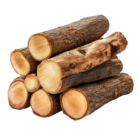 Rustic Wooden Logs Stack on transparent Background. png