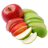 Fresh Apple Slices Background on transparent Background. png