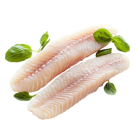 Fresh Frozen Fish Fillet Ready on transparent Background. png