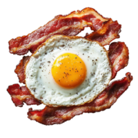 Crispy Bacon Sunny Side Up on transparent Background. png