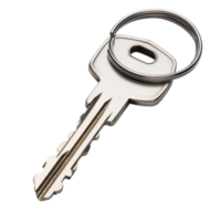 Secure Metal Keys on Ring on transparent Background. png