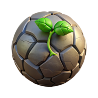 elegant minimalist A cracked earth surface with a small green sprout emerging, symbol of hope, resilience, dramatic lighting, premium png