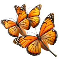 wonderful vintage A group of Monarch butterflies clustered on a branch, vibrant orange and black, nature photography, premium png