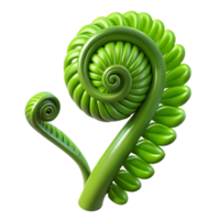 stunning artistic A lush green fern unfurling, delicate, intricate, macro photography, soft lighting, high quality png