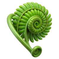 impressive creative A lush green fern unfurling, delicate, intricate, macro photography, soft lighting, premium png