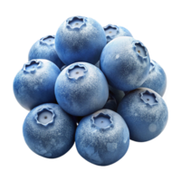extraordinary contemporary A cluster of ripe blueberries covered in frost, macro photography, deep blue and icy white color palette, dramatic chiaroscuro lighting professional png