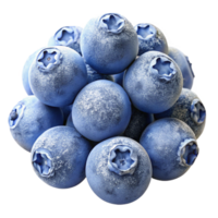 magnificent rustic A cluster of ripe blueberries covered in frost, macro photography, deep blue and icy white color palette, dramatic chiaroscuro lighting high quality png
