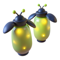 magnificent creative A group of fireflies glowing in the twilight, bioluminescent light, magical atmosphere high quality png