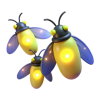 stunning artistic A group of fireflies glowing in the twilight, bioluminescent light, magical atmosphere high quality png