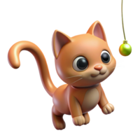 serene minimalist A curious kitten batting at a dangling string, illuminated by warm indoor lighting, illustrated in a playful, cartoon style detailed png