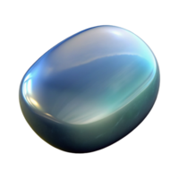 dramatic vintage A polished river stone, smooth surface, reflecting the sky, realistic rendering genuine png
